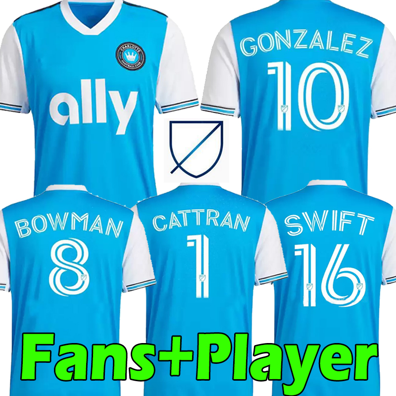 

2022 MLS Charlotte Soccer Jerseys FC HOME BLUE fans player version SET ADAM CORUJO FUCHS McGREE RUIZ ARMOUR BRANDT BRONICO ALCIVAR 21/22 football shirt Uniform, Black