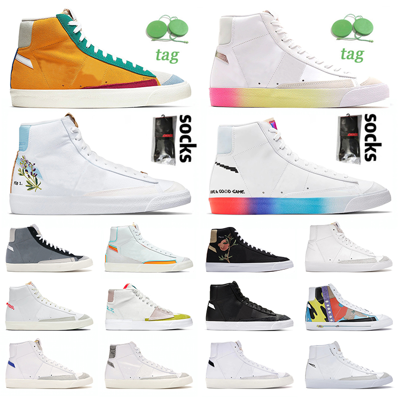 

Top Quality Blazer Mid 77 Shoes Men Women Vintage Edge Hack Pack Aqua Have A Good Game Indigo Infinite Kumquat Cool Grey Outdoor Sport Trainers Sneakers Walking, A7 vintage multi-color