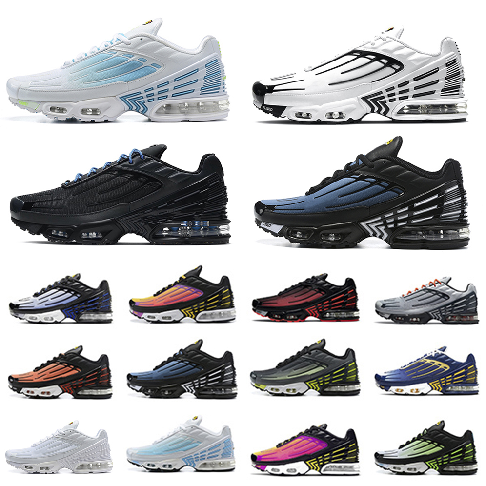 

plus 3 tn mens running shoes Multi Swooshes triple white black hyper Tiger Laser Blue Ghost Parachute Aqua Obsidian men women trainers sports sneakers 36-46, Color#49