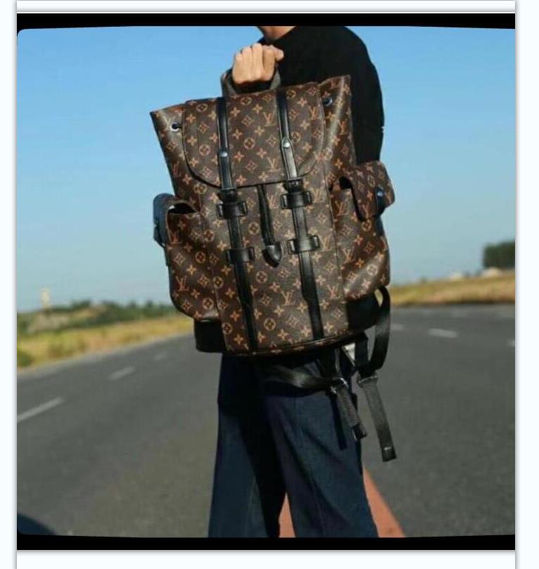 

Travel Backpack Men Laptop bag high quality Leather Pouch School Bag Men Fashion Rucksack 2021 hot LV LOUIS BAG VITTON, Red;black