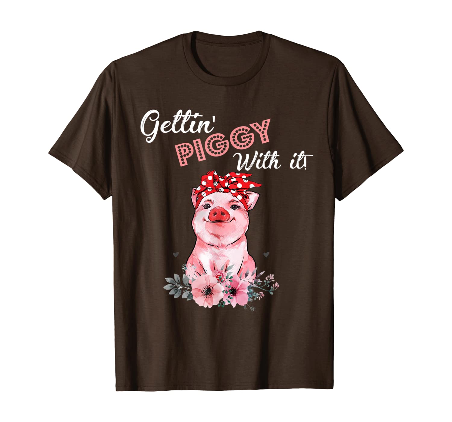 

gettin piggy with it shirt getting piggy for pig lover gifts t-shirt, White;black