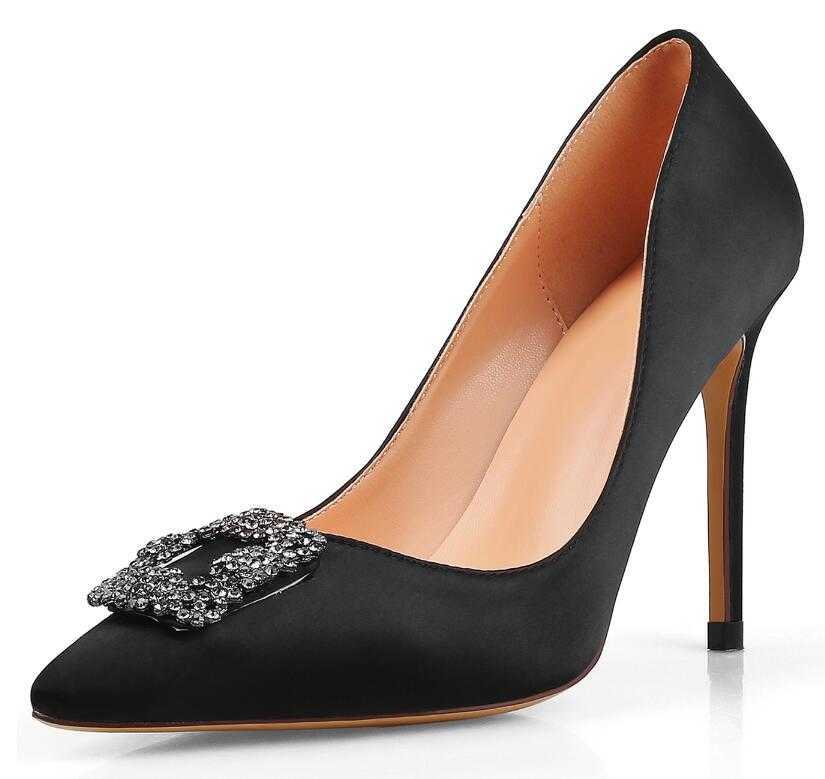 2021 Chaussures de boucle en strass cristal avec mb pointue femme fine printemps 2018 de la soie européenne sexy talons hauts femmes