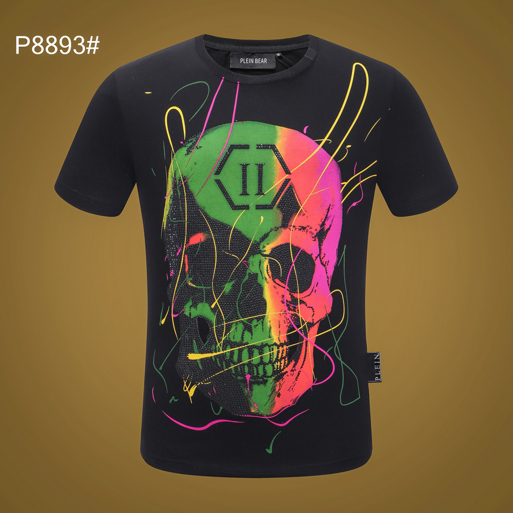 

PLEIN BEAR T SHIRT Mens Designer Tshirts Brand Clothing Rhinestone Skull Men T-shirts Classical High Quality Hip Hop Streetwear Tshirt Casual Top Tees PB 11391, White