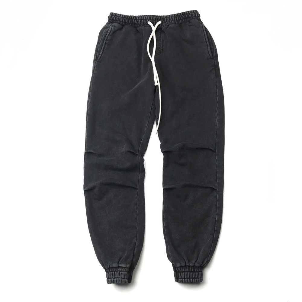 

dongguan_ss Black Heavy Cotton Sweatpants Ankle-Length Pants Winter Streetwear