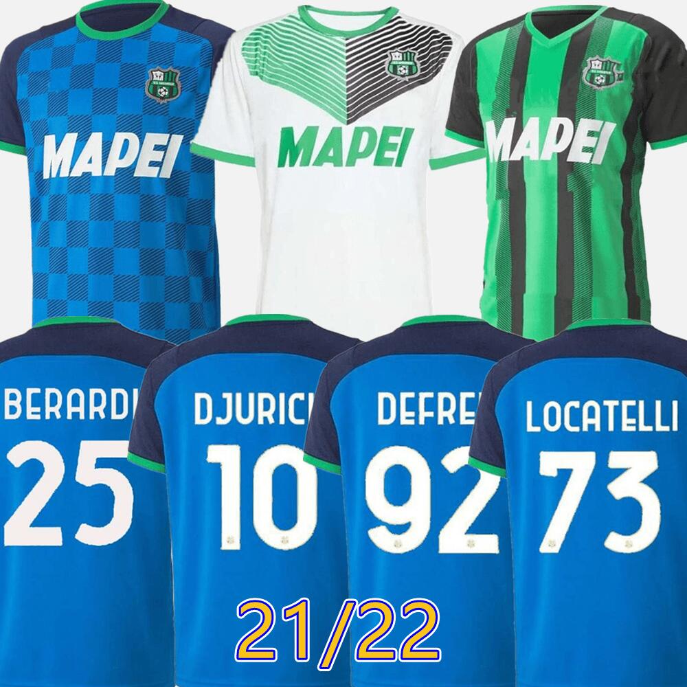 

21/22 Sassuolo Calcio Soccer Jerseys 2021 Home BOGA DJURICIC LIROLA PRINCE Maillots De Foot Shirt MATRI SERNICOLA DEFREL Away Football uniform