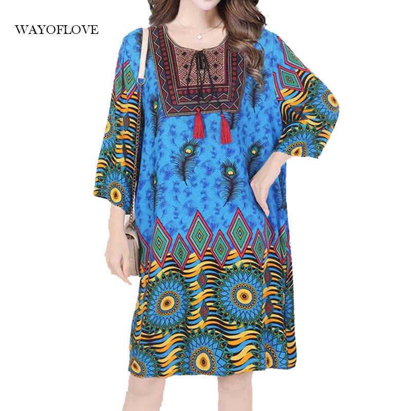 

WAYOFLOVE Blue Plus Size Dress Vintage Embroidery Elegant Summer Beach Dress Women Loose Dress Casual Vestido Dresses Party 210602, Q060ds-red