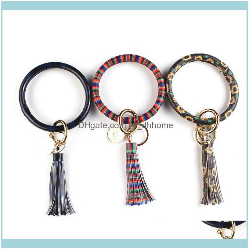 

Link, Bracelets Jewelrylink, Chain Creative Braided Printed Leather Cord Bracelet Tassel Keychain Oversize Hand Knit Wrap Keyring Pendant Wh
