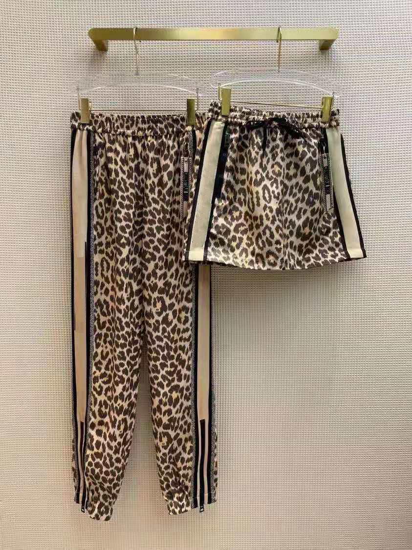 

Women Tracksuit Pants Slim Style For Lady Casual Pant Trouse And Shorts Bottoms Outwears High Waist Sport Capris With Letters Leopard Printed, Black;white