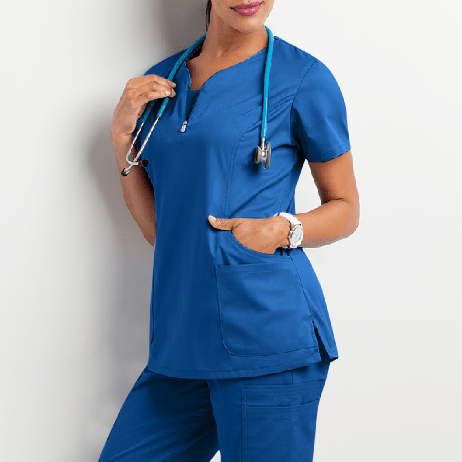 

Hospital Staff Scrubs Top Nursing Uniform For Male Female Dental Clinic Supplies Nurse Women Uniforms Shirt Medical Uniforms, Black