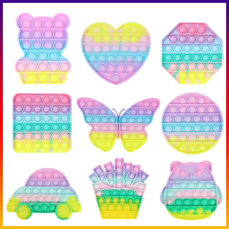 

Fidget Toys Push It Bubble Color Dinosaur Butterfly Desktop Decompression Sensory Vent Squeeze Therapy Toy Autism Stress Reliever For Adult Kids Relief Bauble