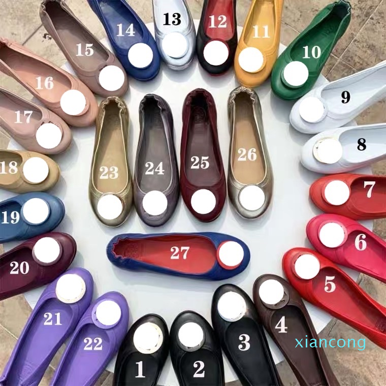 

Designer- Women shoes dress shoes ladies fashion leather round head ballet flats casual soft heels, 15