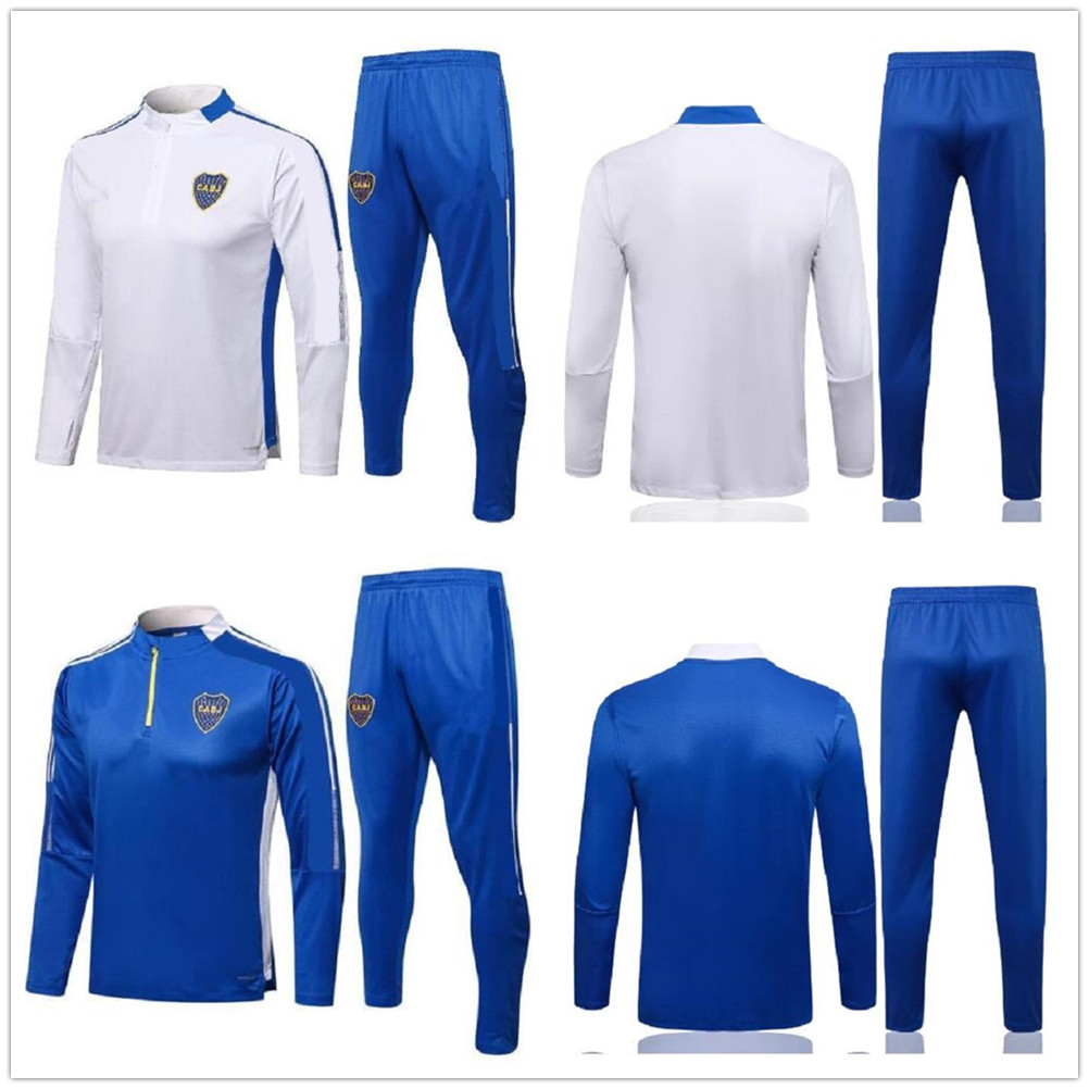 

2021 2022 Long sleeve Boca Juniors Men's Tracksuits soccer Jersey 21 22 Home Away TEVEZ MARADONA MOURA ABILA REYNOSO DE ROSSI JRS Training suit sports football jacket, As pic