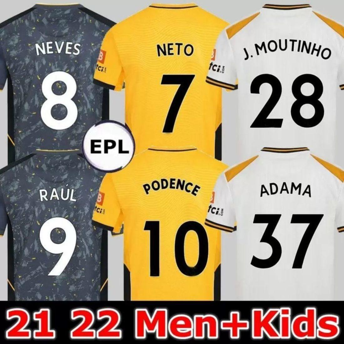 

Soccer jerseys For 21 22 Jersey RAÚL #9 ADAMA #37 N.SEMEDO #22 JORDAO #6 NETO #7 NEVES #8 Futbol For Men Uniforms Third Away Player Version Fans Sancho Quick kid size, 21/22 home+league