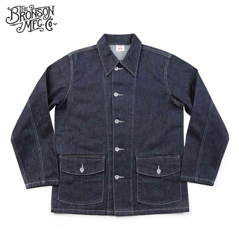 

downs Bronson Reproduction CCC Fatigue Jacket US Army 1940 Model Denim Coat For Men, Black