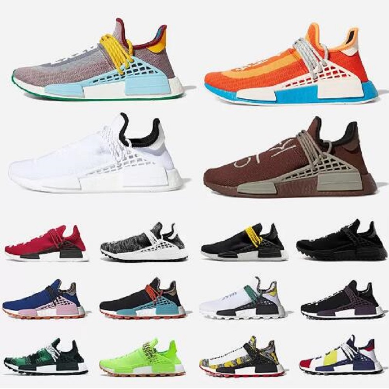 2022 Extra eye hu pharrell williams running shoes nmd human race mens chocolate dash green solar pack women men trainers outdoor sports sneakers 36-