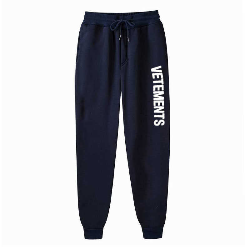 

Men' Sweatpants VETEMENTS print Joggers Lounge Pants Pockets Outdoor Hiking Running Trousers Streetwear SweatpantS Y0811, Blue 1