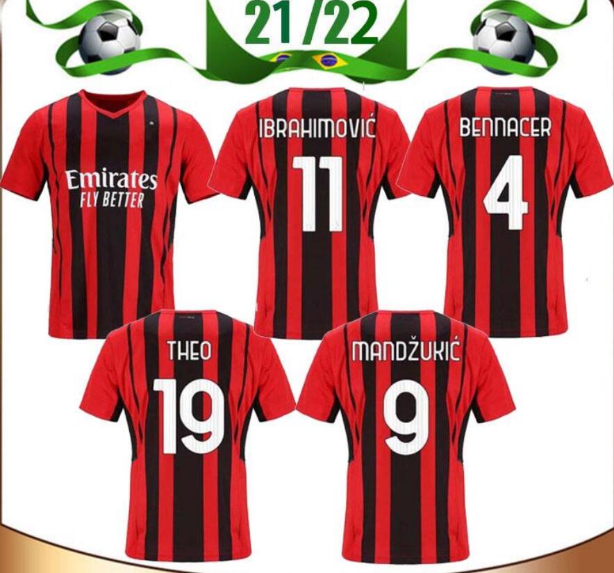 

Polos 21/22 AC milan Player version IBRAHIMOVIC Soccer Jersey 2021 THEO REBIC Shirt PAQUETA ROMAGNOLI CALHANOGLU CUTRONE KESSIE Football un Men's T-Shirts Clothing, Home player version patch