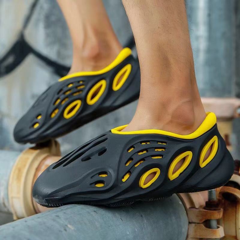 

Summer Casual Shoes Men Sandals Soft Mesh Couple Beach Slippers Male Swimming Foam Runners Comfort Flip-Flops Sandal, Beige