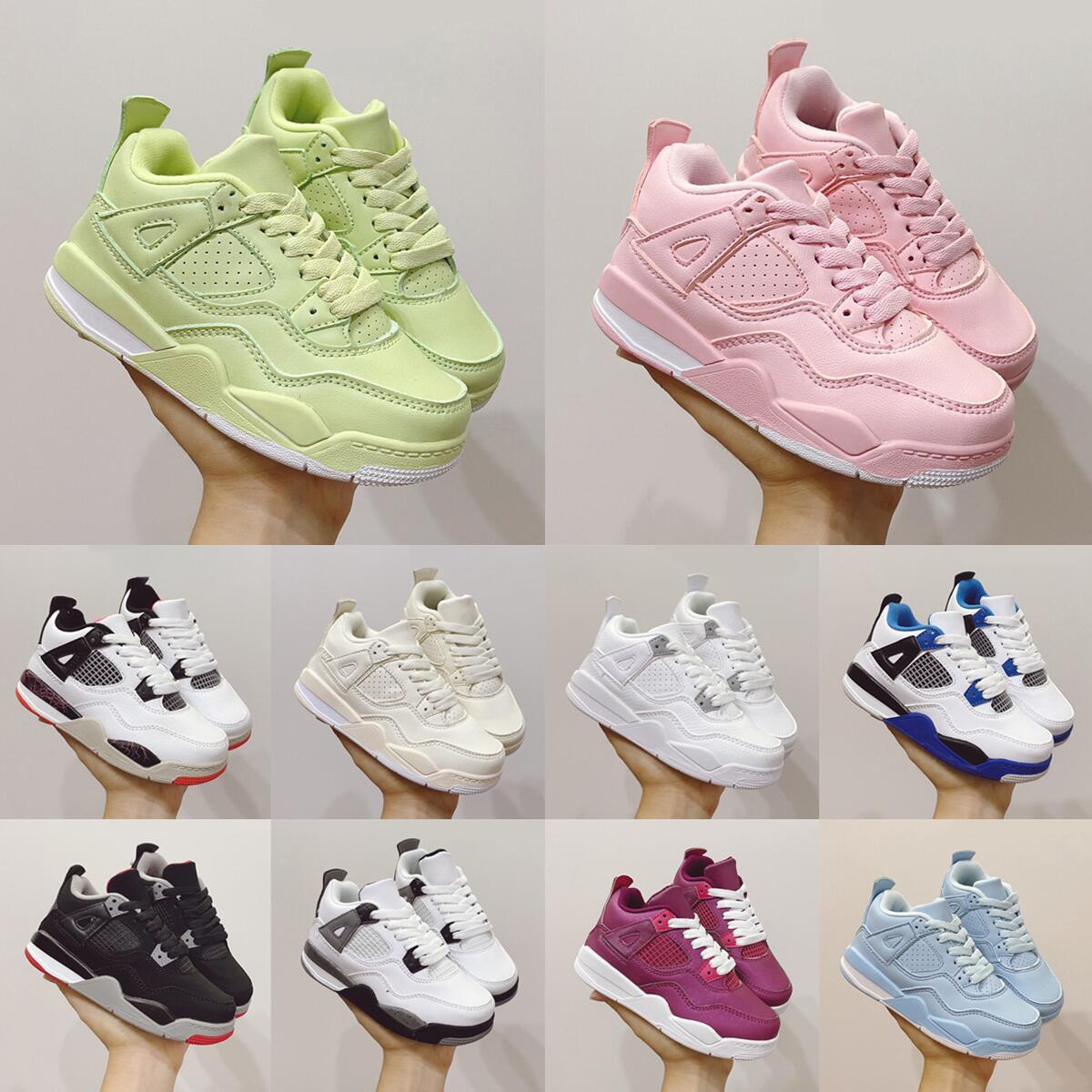 

Jumpman Basketball Children shoes 4 Green pink men boy White Oreo girl 4s sneakers Fire Red black cat sports Motosports trainers size eur 22-37