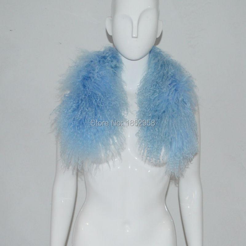 

Scarves SJ006 2021 Women Genuine Fur Gray Wholesale Blue Tibet Lamb Fashion Scarfs Friend Gift Real Collar Mongolian Sheep Scarf