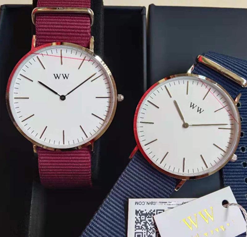 

3A 1:1 advanced Version Women Watch 36mm Men 40mm Blue Red Nato Nylon belt Stainless steel material Ladies Watches montre de luxe, Box