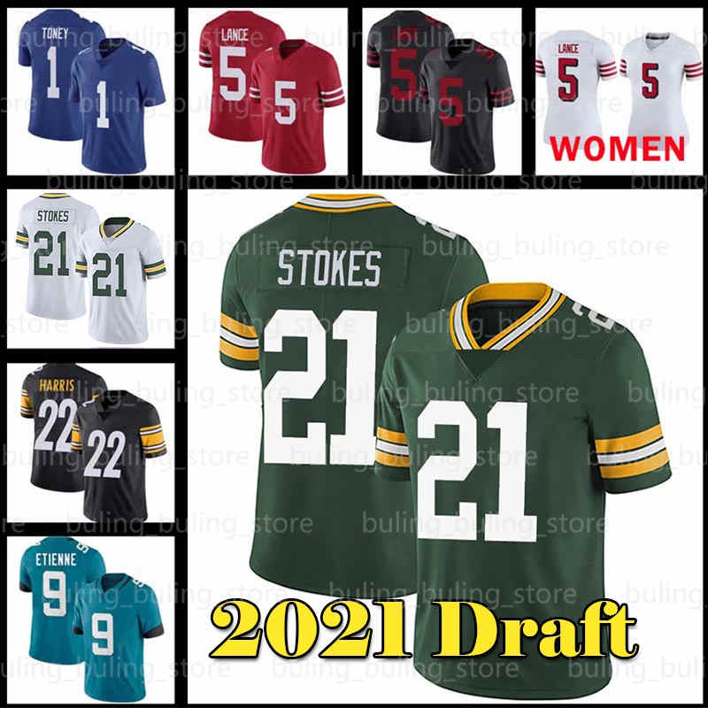 

21 Eric Stokes Jersey 5 Trey Lance San Francisco 49ers Women Men Green Bay Packers 1 Kadarius Toney 22 Najee Harris Pittsbur, Black;red