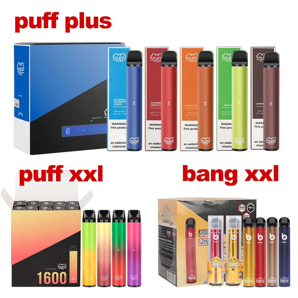 

Puff Bars Disposable Vape Pen Bang xxxl puff plus 800puffs E Cigarette Puffs Prefilled Cartridge Pod Device Kit Puff Bar XXL 1600puffs Vapors Vaporizer USA Stock