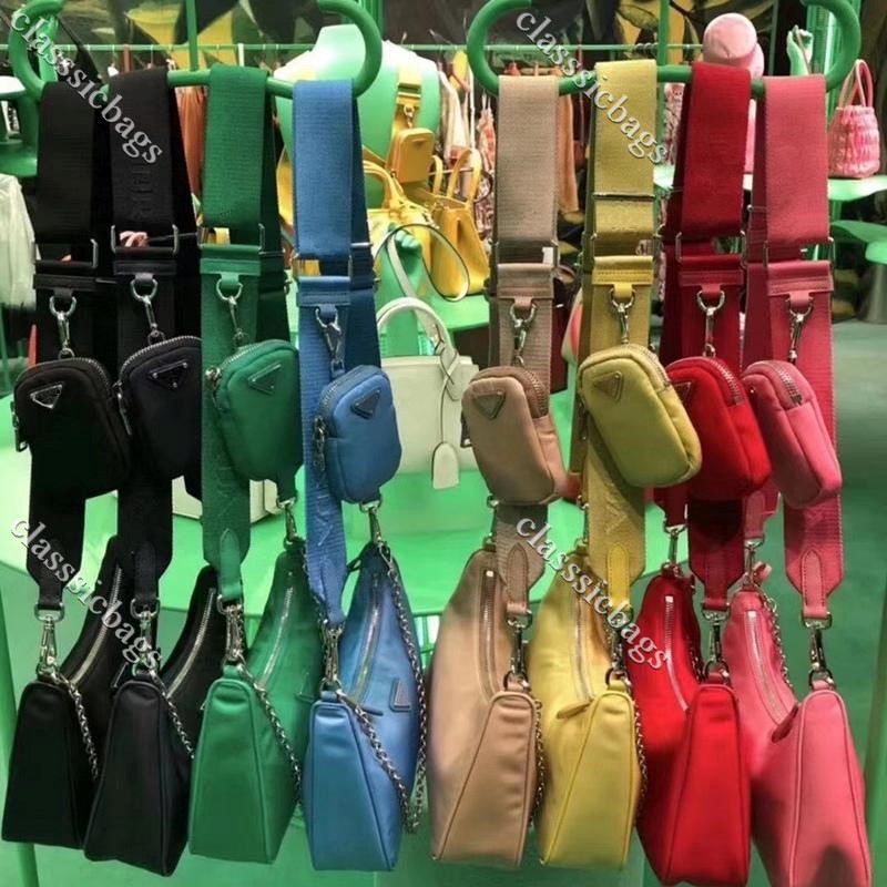 

Top Quality Womens Handbags Crossbody Purses Lady Handbag Tote Vintage 2005 Nylon Shoulder Channel Hobo Fashion Duffle Vintage Classic Pinkycolor Bag