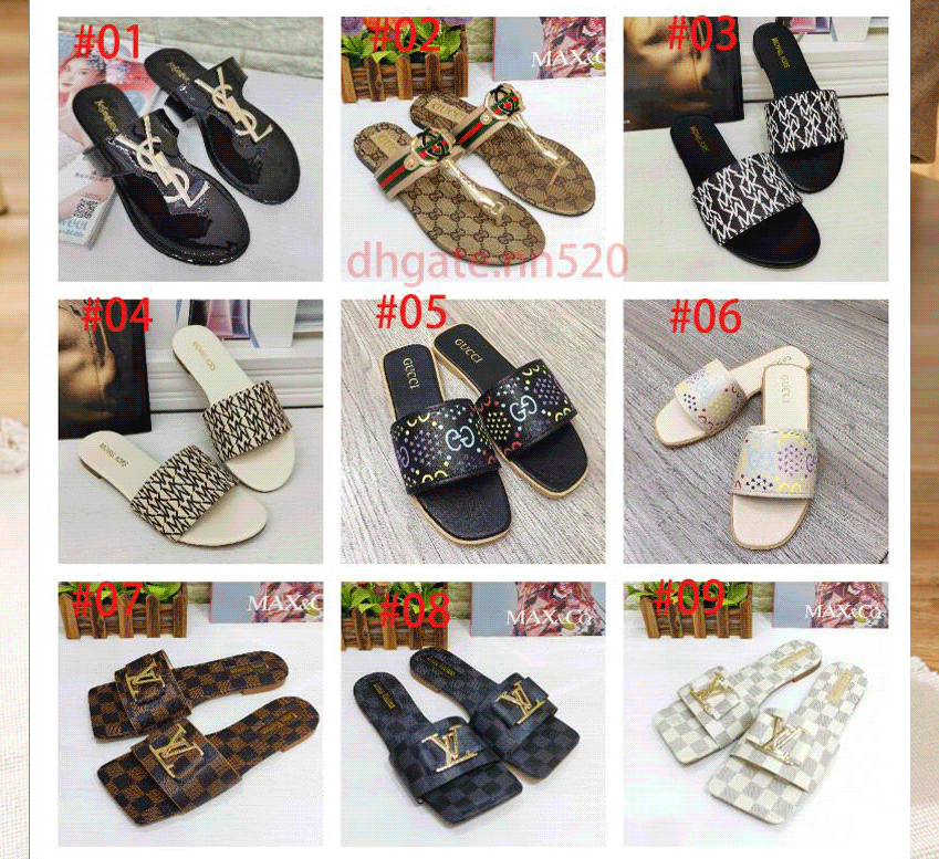 

Slipper Summer Sandals Fashion WOMEN Beach Indoor Flat Flip Flops Leather Lady Women Shoes Ladies GG&#13GG Slippers Size 35-42, #03