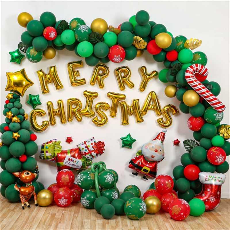 

Party Decoration Christmas Background Balloons Garland Arch Pull Flag Year Home Shopping Mall El Decorations Latex Balloon For Kids