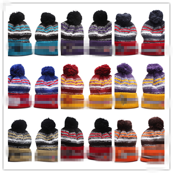

New Beanies Football Baseball 2021 Crucial Catch Sport Knit Hat Gray Pom Hats Hot 17Teams Knits Mix And Match All Caps a1, 17