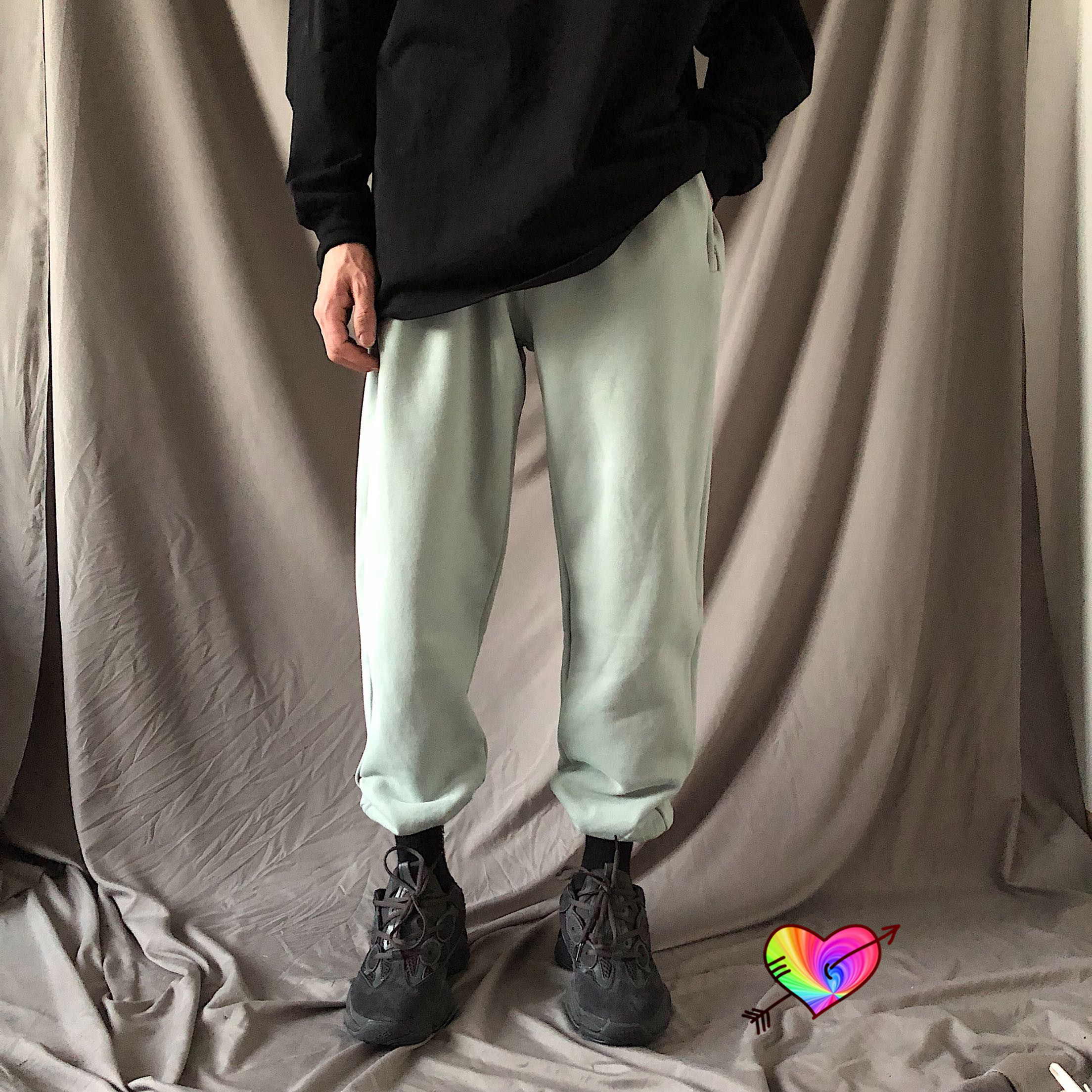 

3Colors 2021 Zipper Pocket Pants High Quality Velvet Fleece Solid Sweatpants, Black