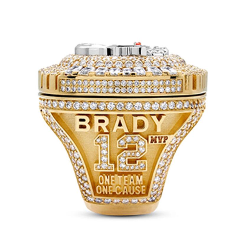 

Three Stone Rings 2020-2021 Tampa Bay Buccanee Championship Ring Display Box Souvenir Fan Men Gift Wholesale size 8-14