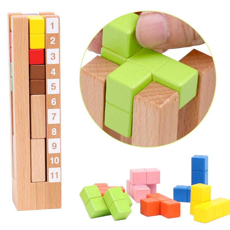 

Tetris Puzzle for Kids Adults Hexagon Shape Pattern Block Tangram Brain Teaser