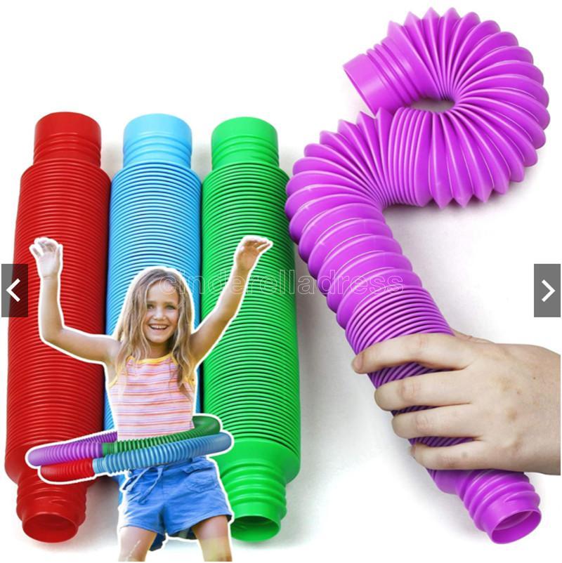 

Party Tubes Sensory Fidget Toy Autistic Fidgets for Kids Children Stress Relief DIY Splicing Toys CS06