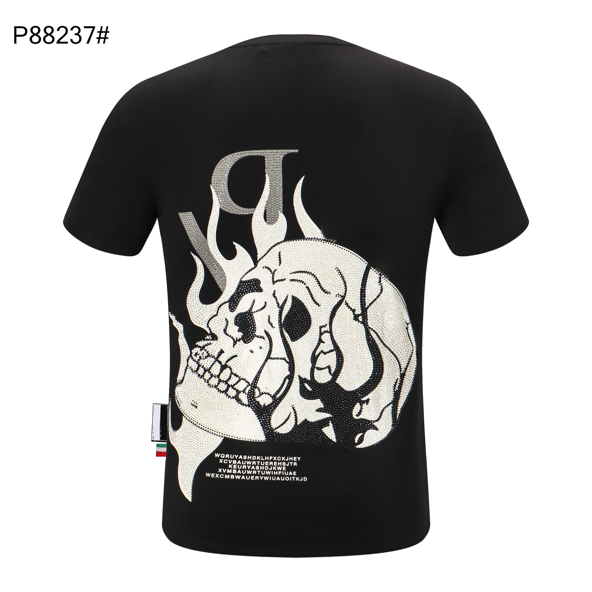 

Men SKULL T shirt PP Geometric Pattern Summer Casual Tee Fashion Ins Style Top Streetwear Loose High Quality Sport Hip-hop Mature Trendy T Shirts PHILLIP PLAIN 02, More styles 85454484