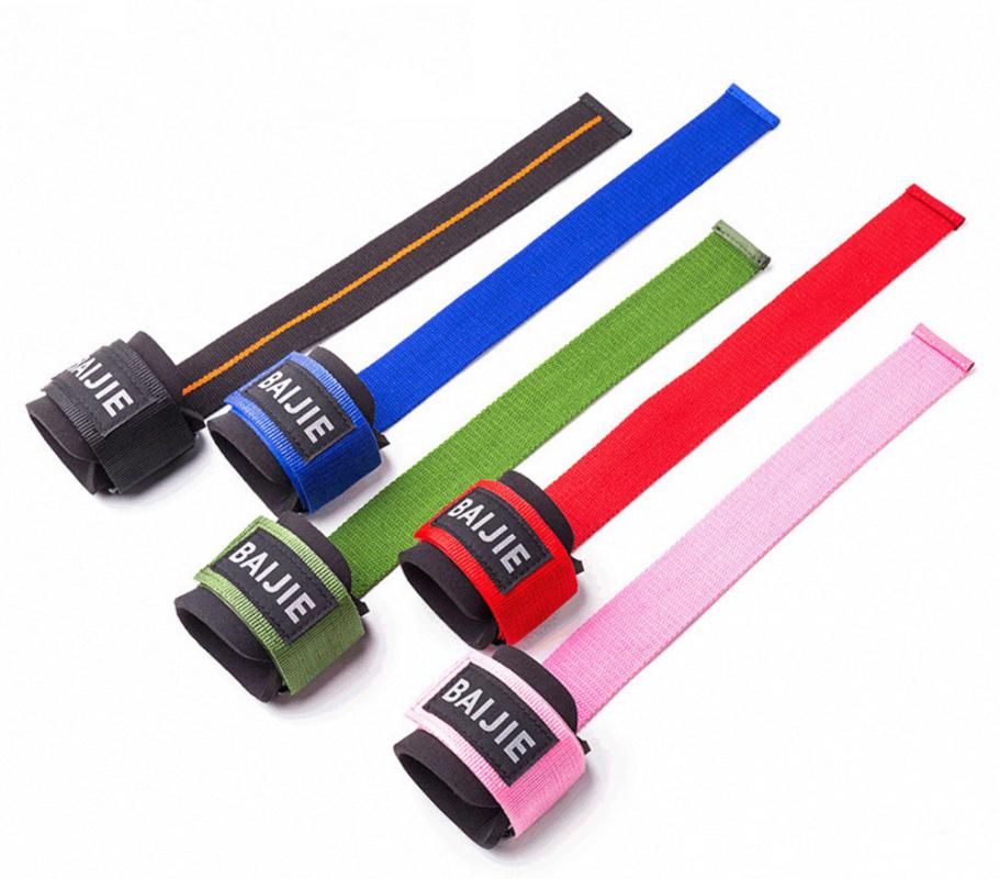 

Training Wristband Bandage Hand Sport Fitness Padded Gym Support Wrist Metal Buckle Non-slip Sprain Prevention Dumbbells, Black;red