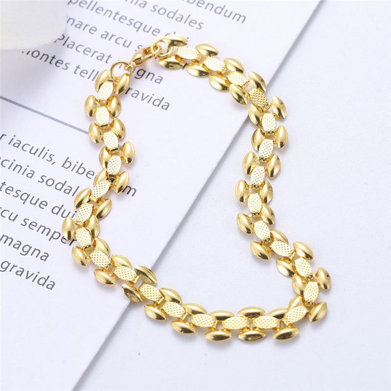 

Link, Chain Fashion European American Bracelet Unisex Jewelry 18K Gold Plated Simple Brazil For Men