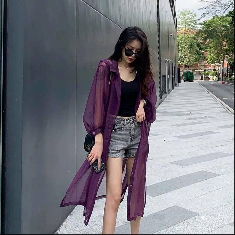 

women shirt blouse summer puff sleeve long kimono cardigan loose plus size black white chiffon sun protective