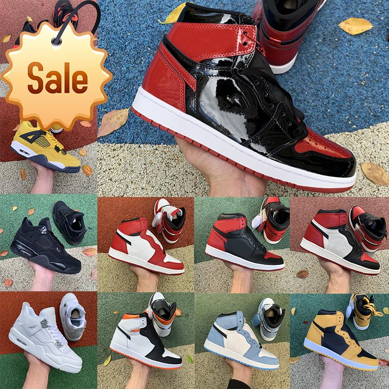 

Jumpman 1s Basketball Shoes 4s Men Women Bred Patent Unc University Blue Pollen Red Thunder Lightning Black Cat White Oreo Chicago Mens, #22 unc