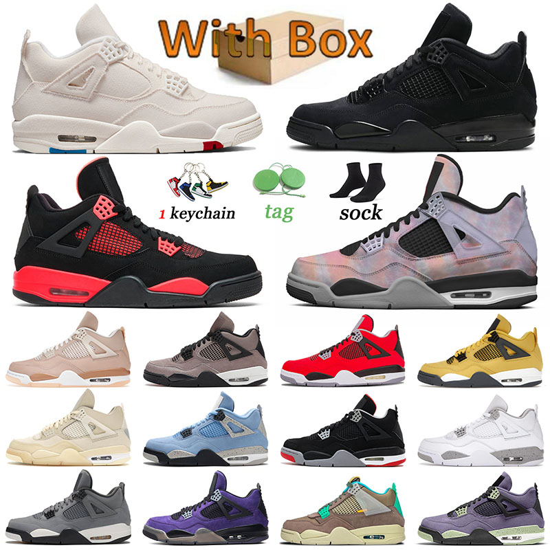 

With Box 4 Jumpman Basketball Shoes J4 Woman Military Black Cats 4s Offs White Red Thunder Men Trainers White Oreo Seafoam Taupe Haze Craft Sports Sneakers Retro, 36-47 3 university blue