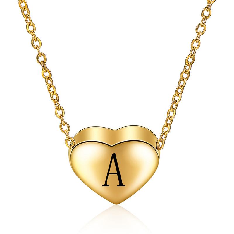 

Pendant Necklaces 2021 Stainless Steel 26 Letters Necklace For Women Choker Femme Fashion Couple Lover Female