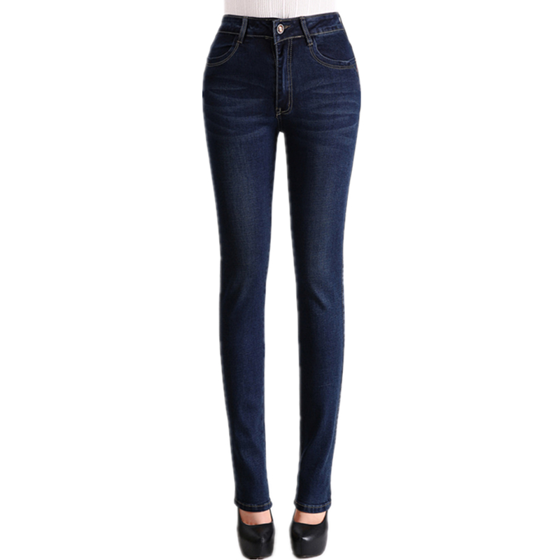 

2021spring mom skinny jeans woman high waist plus size autumn winter denim pants stretch ladies jeans brand jean womens trousers, Blue