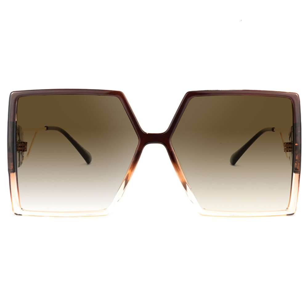 

Highend accessories Fashionable Womens Plastic Metal Square UV Protection PC Lens Green Oversized Large Sun Glass Sunglass, Black