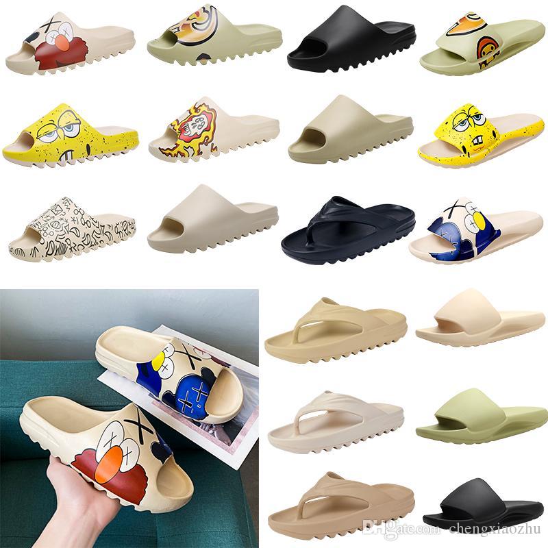 

New Slide Bone Desert Sand Resin Designer Shoes High Quality Summer Fashion Men Women Triple Black Sandals Size 35-46, 18#
