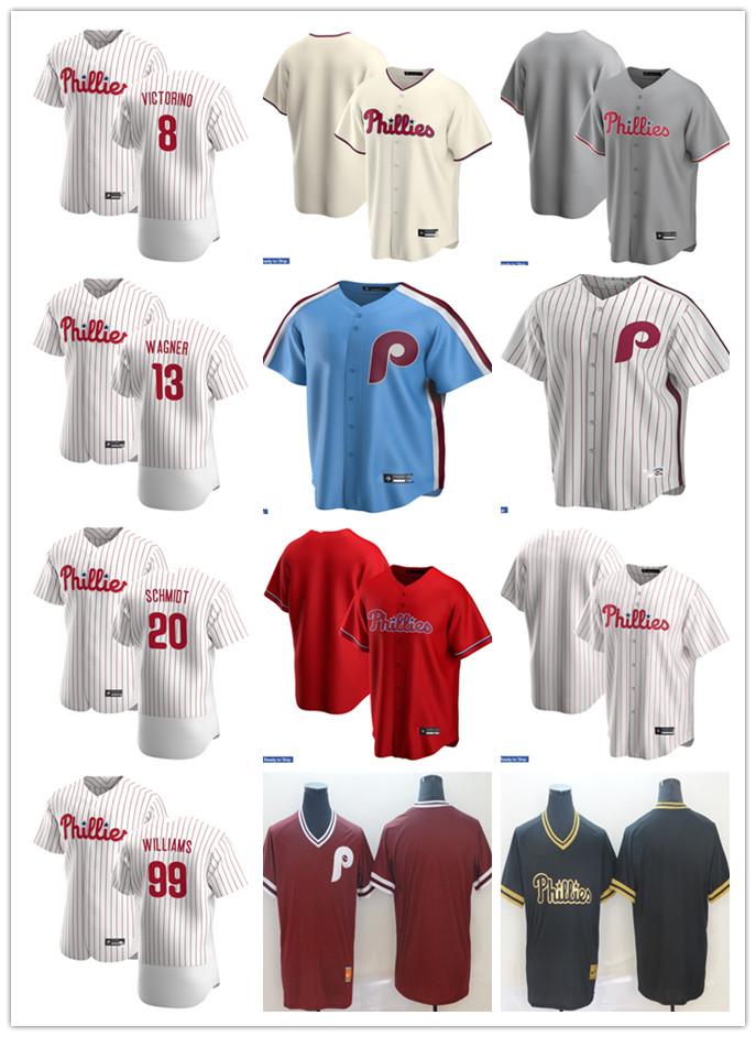 

Men Women Youth Philadelphia Phillies 20 Mike Schmidt 8 Shane Victorino 13 Billy Wagner 99 Mitch Williams Custom Baseball Jersey, Blue;black