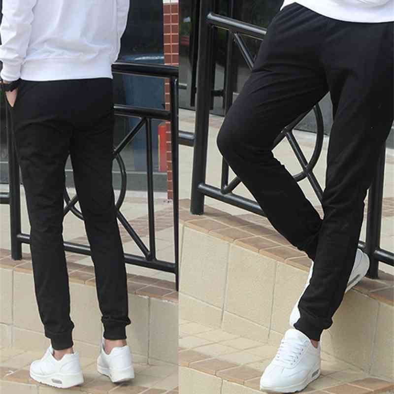

Autumn and winter casual Terry Korean men' solid color pants, sports pants, White