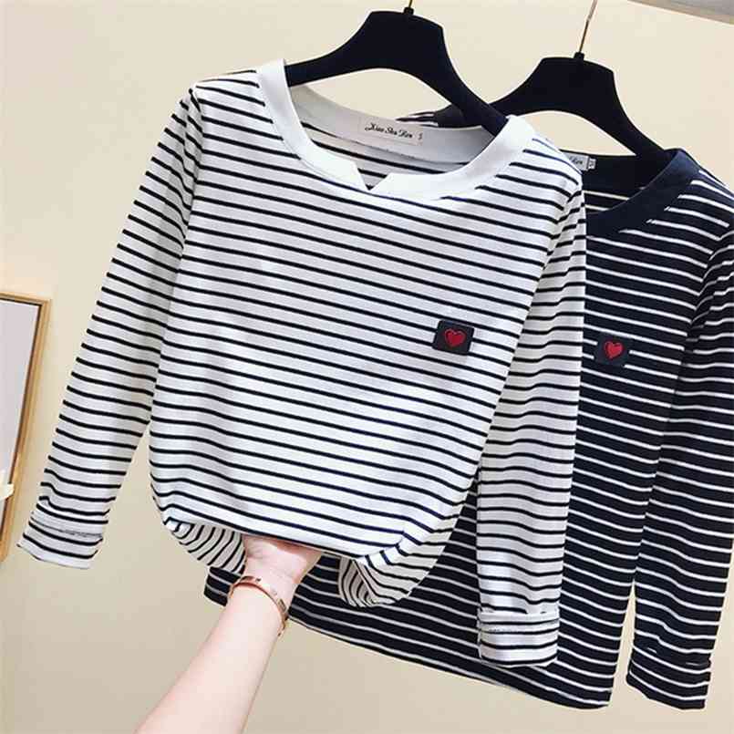 

gkfnmt Casual Women T-Shirt Long Sleeve Korean Style Slim Basic Cotton Tshirt Top Womens Clothing Autumn Winter T Shirt Femme 210708, Black