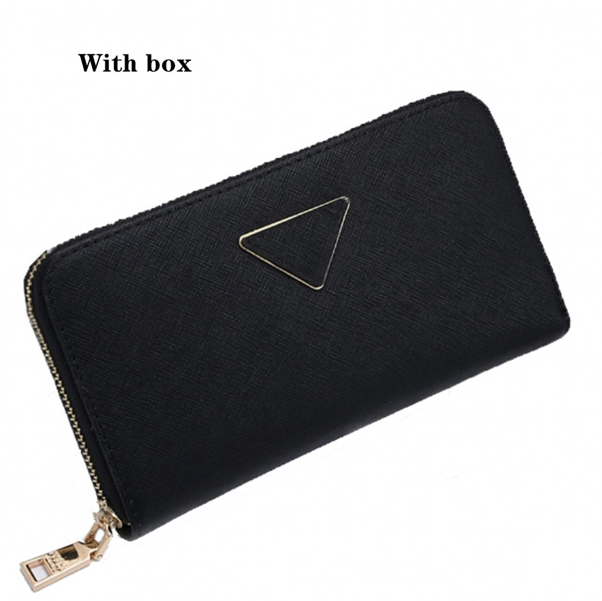 

Designers Classic Standard Wallets Box Packaging purse Handbag Credit Card Holder Fashion Men And Women Clutch wristlet walket With 6 Color P406, Black