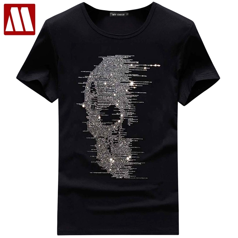 

British Style Mens Summer Skull T Shirts Blingbling T-Shirt Homme Fashion Streetwear s Print Man Tees Camisetas Hombre 210721, T008-o-white